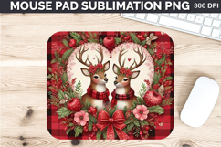 Watercolor Deer Mouse Pad Sublimation - Valentines PNG Product Image 1