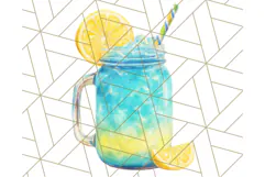 Sky Blue and Sunshine Yellow Summer Clipart PNG, Tropical Product Image 4