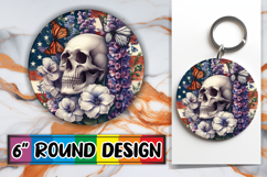 Bright Sublimation Round Ornaments, Skull USA Product Image 1