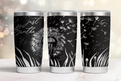20oz Tumbler laser svg wrap| Floral Dandelions pattern Product Image 2
