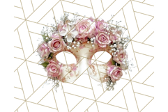 Vintage Garden Masquerade Floral Eye Mask PNG Clipart Product Image 4