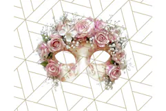 Vintage Garden Masquerade Floral Eye Mask PNG Clipart Product Image 4