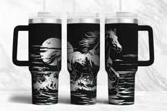 40oz Tumbler laser svg Horse wrap|Engraved Horse Product Image 1