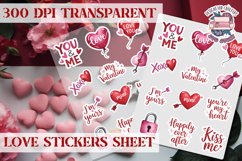 Love sticker Hearts Stickers Sheet St. Valentine&#039;s Heart PNG Product Image 1