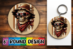 Unique Car Coaster Round Design, Skull Product Image 1
