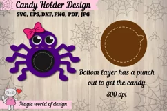 3d Halloween Spider girl candy dome svg, paper cut file svg Product Image 4