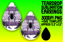 Elegant Teardrop Sublimation Template for Earrings , Hallowe Product Image 1