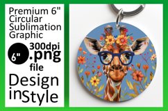 Sublimation Round Design - Cute Giraffe Spring Product Image 1