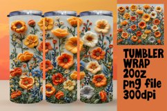Embroidered Flower Spring Tumbler Wrap - Sublimation Joy Product Image 1