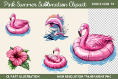 Pink Summer Sublimation Clipart PNG Product Image 1