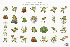 Watercolor Spring Frog Clipart Product Image 3