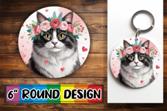 Radiant Circle Ornaments PNG, Cat Valentin's Day Product Image 1