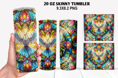 Dove Flower Skinny Tumbler 20oz Wrap Design, Easter Tumbler Product Image 1