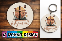 Whimsical Circle Keychain Design, Religious Product Image 1