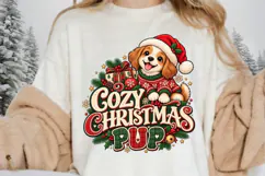 Cozy Christmas Pup Design, Cute Holiday Puppy Graphic Product Image 2