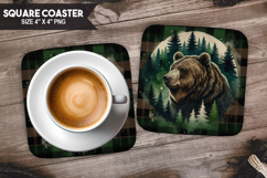 Cute Animals Square Coaster PNG Bundle, Digital Coaster Set Product Image 4