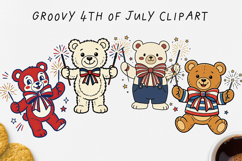 Groovy 4th of July Clipart Bundle 80 PNG Product Image 19
