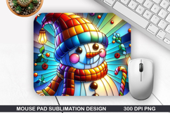Snowman Mouse Pad Sublimation, Christmas Mouse Pad PNG Product Image 1
