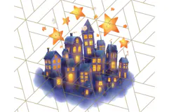 Pastel Halloween Town PNG Clipart, Spooky Shops & Homes Png Product Image 4