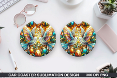 Dove Car coaster sublimation, Easter Coaster PNG Design Product Image 1