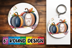 Circle of Joy Keychain Sublimation, Pumpkin Watercolor Product Image 1
