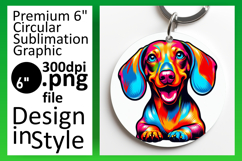 Gorgeous Circle Design Keychain Template , Dog Product Image 1