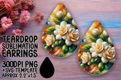 Whimsical Teardrop Earrings Design Art , Flowers Product Image 1