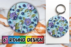 3D Blossom and Fruit Keychain Round Design Product Image 1