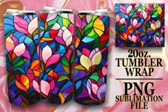 Vibrant 20oz Tumbler: Stained Glass Tree Product Image 1