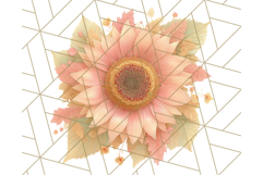 Fall Foliage Clipart PNG, Pink and Green Leaves Product Image 4