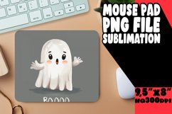 Halloween Ghost Mouse Pad Adorable Watercolor Product Image 1