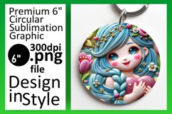 Stylish Round Design Keychain Template , 3D Cupid Product Image 1