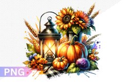 Autumn Harvest Pumpkin Sublimation - Pumpkin Clipart Design Product Image 1