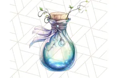 Gothic Fairy & Potion Clipart, Dark Fantasy PNG Printable Product Image 4