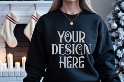 Black Gildan 18500 Sweatshirt Mockup, Unisex mockups Product Image 1
