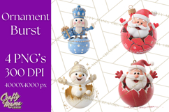 Christmas Ornament Clipart PNG Cute Holiday Illustrations Product Image 1