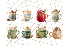 Christmas Coffee Mugs Clipart 60 PNG Festive Cups Product Image 4