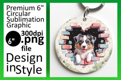 Charming Circle Design Sublimation PNG , Cute Dog Product Image 1