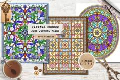 3 Rococo Stained Glass Journal Page Vintage Background Product Image 1