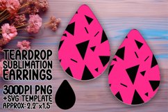 Neon Spectrum Teardrop Earring Sublimation Design Product Image 1