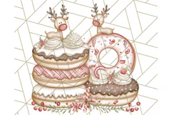Christmas Sweet Shoppe Clipart PNG, Pastel Bakery Art Product Image 4