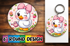 Unique Circle Keychain Magic, Cute Goose Product Image 1