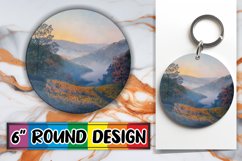 Vibrant Nature Keychain Landscape Sublimation Round Design Product Image 1