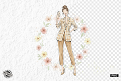 Stylish Spring Girl Clipart Product Image 1