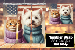 20oz Sublimation Tumbler Wrap , Dog and cat Product Image 1