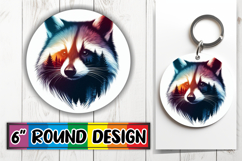 Whimsical Round Keychain Sublimation, Animals Art Product Image 1