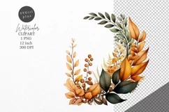 Decorative corner clipart, Autumn clipart, Fall clipart Product Image 1