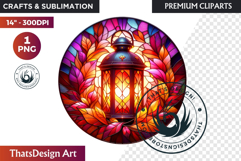 Autumn Stained Glass PNG, Fall Thanksgiving Pumpkin clipart Product Image 1