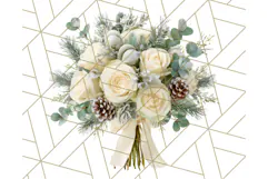 Whimsy Winter Florals Clipart PNG, Christmas Png Clipart Product Image 4