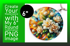 Elegant Round Design for Keychains , Flowers Product Image 1
